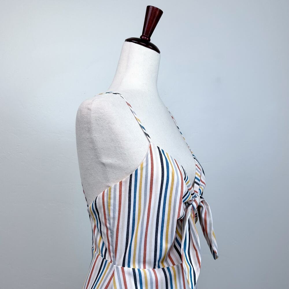 Altar'd State Beachy Coastal Striped Bowtie Front Strappy Mini Dress MEDIUM - Picture 3 of 8